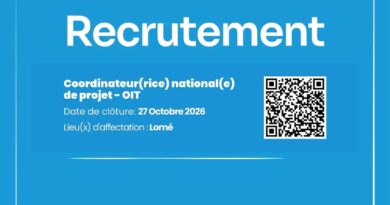 Togo : Opportunité professionnelle : L’OIT recrute un(e) Coordinateur(rice) national(e) de projet Togo : Opportunité professionnelle : L’OIT recrute un(e) Coordinateur(rice) national(e) de projet